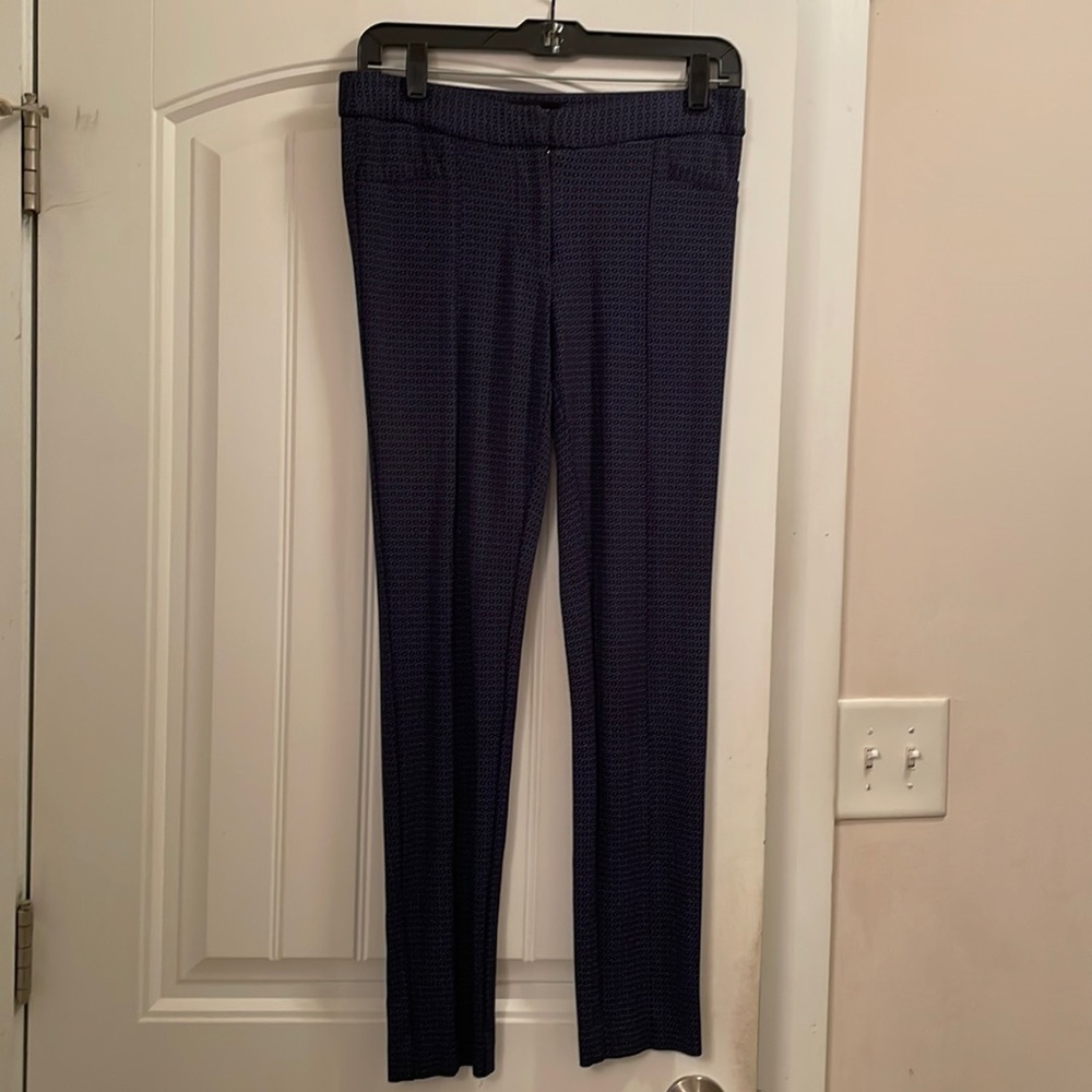 Amanda & Chelsea Navy Print Career Pants Size 2